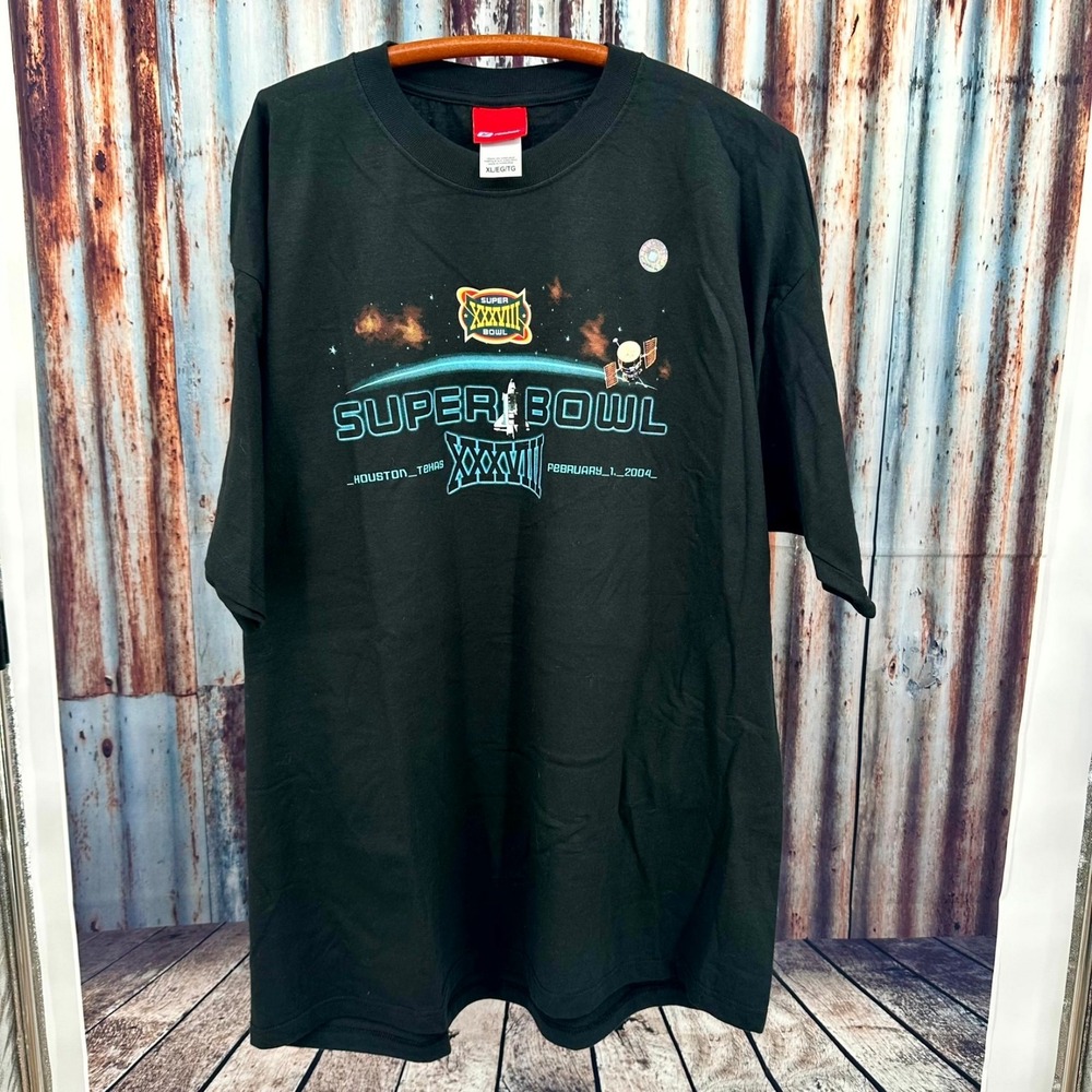 Vintage Reebok Super Bowl XXXVIII Space Shuttle Shirt XL – NFL Hologram NEW